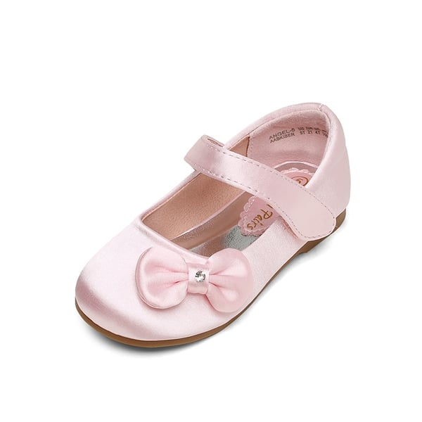 Toddler Girl's Ballerina Bow Flats - PINK SATIN -  0